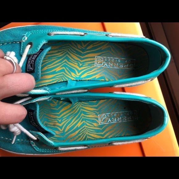 Teal Glitter Sperrys - Picture 3 of 6